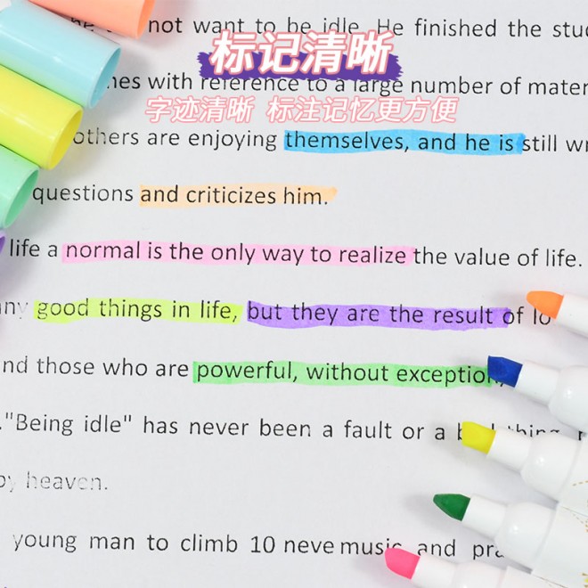 Colors Fluorescent Pen Retro Macaron Art marker Highlighter Pens for Journal Happy Painting Stationery Supplies WB901 6 pcs/set