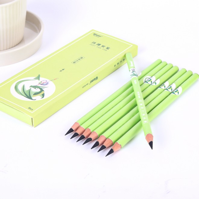 2022 Factory hot sale school green color hard carbon stationery drawing set children's creative colored pencils art