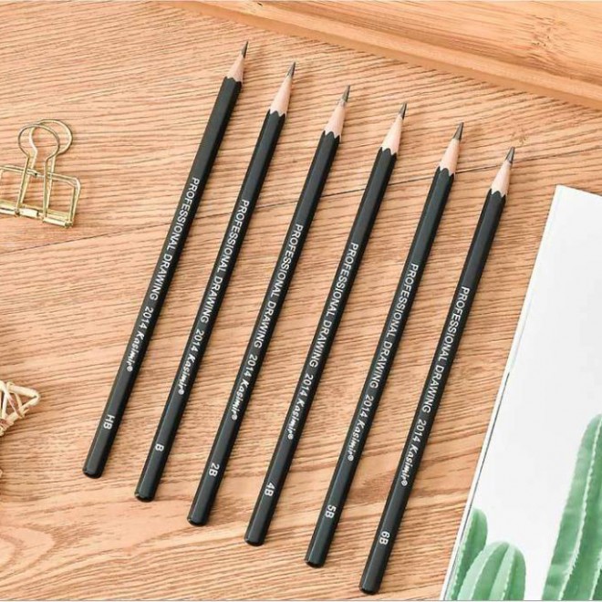 Professional Drawing Sketching Pencil Set 14 Pcs Drawing Pencils 12B 10B 8B 7B 6B 5B 4B 3B 2B 1B HB 2H 4H 6H Graphite Pencil