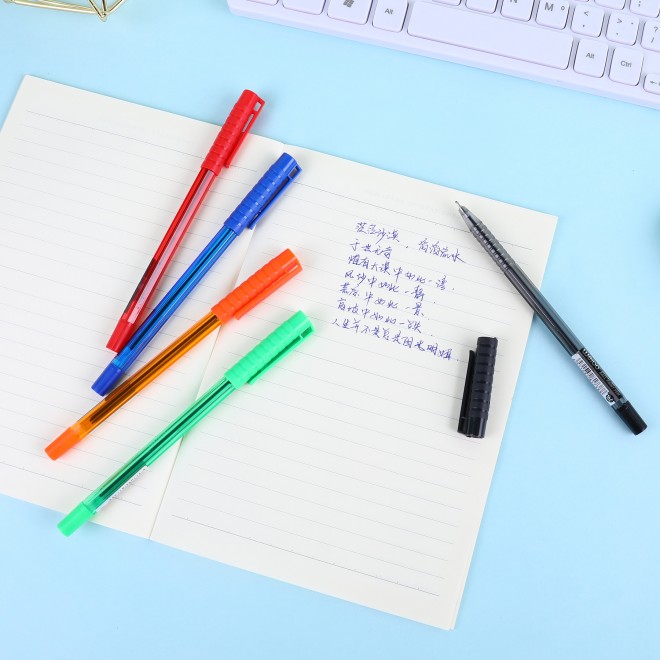 WEIBO   Promotional Smooth Writing Ball Pens Office School Stationery Plastic Ballpoint Pens 0.7mm  Ballpoint Sm Pen  Multicolor