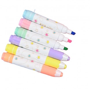Colors Fluorescent Pen Retro Macaron Art marker Highlighter Pens for Journal Happy Painting Stationery Supplies WB901 6 pcs/set