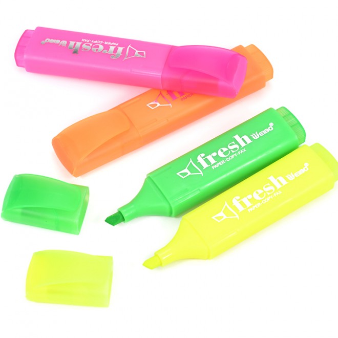 4 Colors Highlighter Pastel Colors Flat Chisel Tip Marker Pen Water Based Quick Dry ink for Extra Long Marking