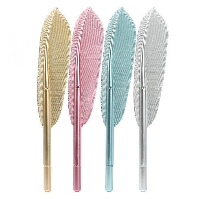 2021 new high quality feather-shaped neutral pen plastic material Weibo 22.7cm