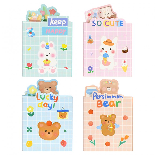 Weibo stationery cute notebook cartoon animal multi-color sticky note paper can be attached to student utensils to send gifts