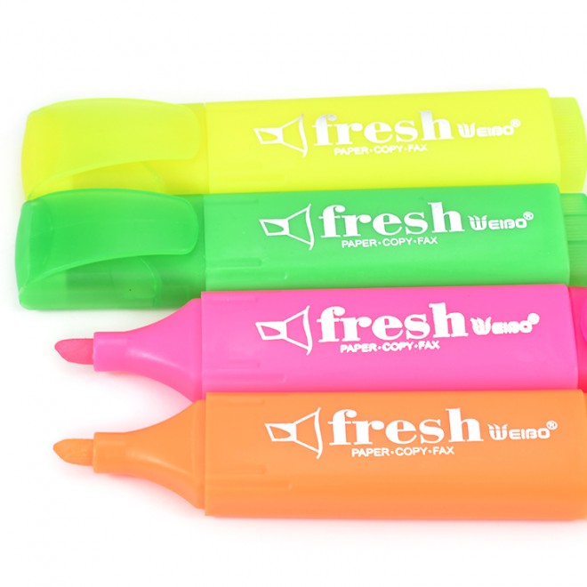 4 Colors Highlighter Pastel Colors Flat Chisel Tip Marker Pen Water Based Quick Dry ink for Extra Long Marking