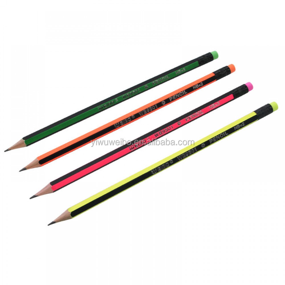 Weibo Kawaii designs regular Pencils With Rubber Drawing Pencil Set  Material Escolar For school supplies kids