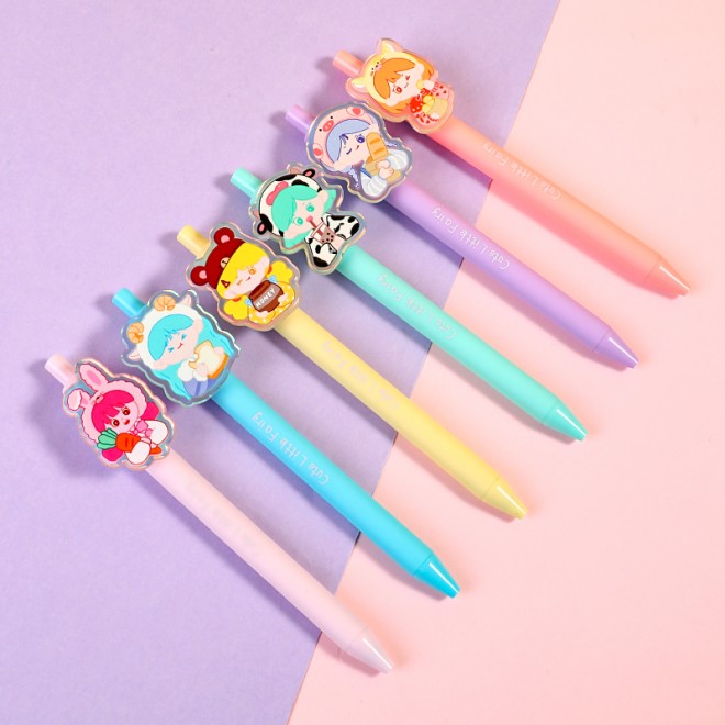 WEIBO girl design display package 0.7mm retractable ballpoint pen school students supply roller ball point pen