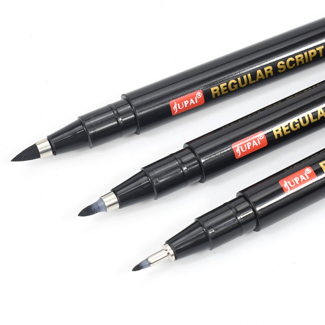 3 Size Set Refillable Modern Black Calligraphy Brush Pens Hand Lettering Pens Fine Medium Brush For Beginners Drawing