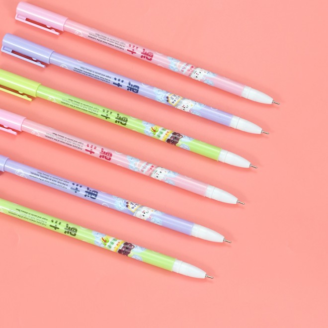 Cartoon 12pcs Pack Wholesale 0.5mm Blue Plastic Erasable Gel Ink Pen Set For School Student Writing Stationary