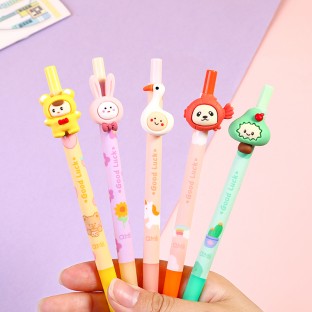 WEIBO Cartoon characters design display package 0.7mm retractable ballpoint pen school students supply roller ball point pen