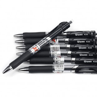 WEIBO Wholeasale Plastic Black Smooth Ballpoint Pen Gel Pen Custom Logo 0.5mm Writing Gel Pen For Students