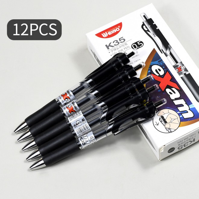 Retractable liquid gel pens black ink Colored gel pen set WEIBO set 0.5 mm Replaceable refills Office school supplies Stationery