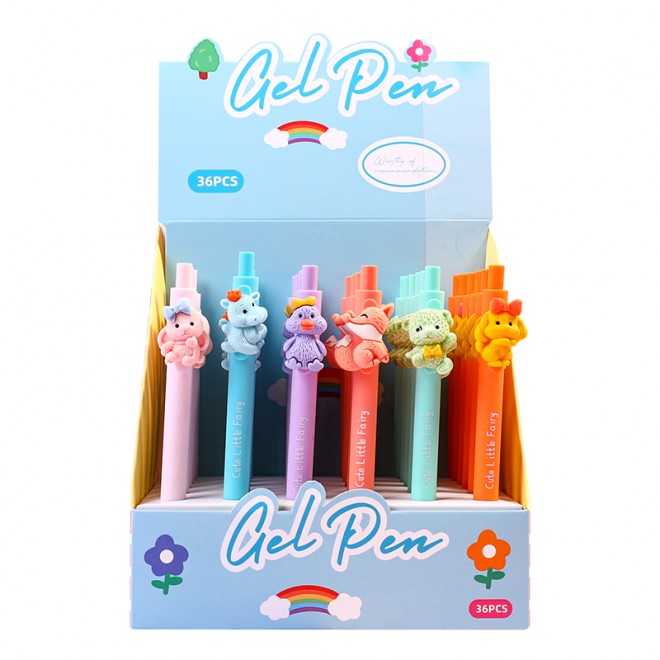 WEIBO Small animal design display package 0.7mm retractable ballpoint pen school students supply roller ball point pen
