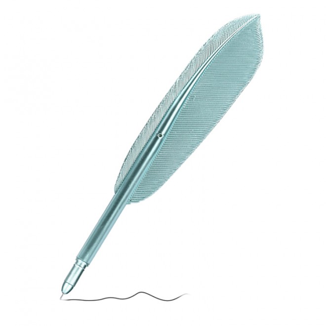 2021 new high quality feather-shaped neutral pen plastic material Weibo 22.7cm