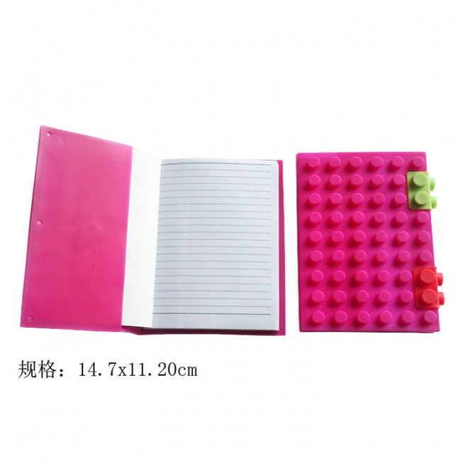 Student gift notebook silicone books cover waterproof anti-fall flip note puzzle building block book clothes book covering cheap