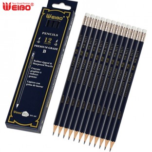 Smooth Wooden 12pcs Set Charcoal Pencil B With Eraser Writing Instruments Sketching And Drawing For School Students