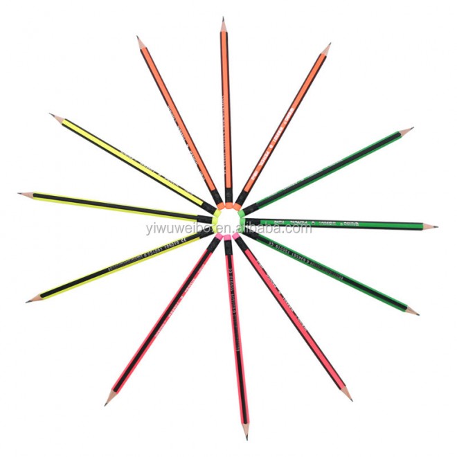 Weibo Kawaii designs regular Pencils With Rubber Drawing Pencil Set Material Escolar For school supplies kids Eraser tip Pencils