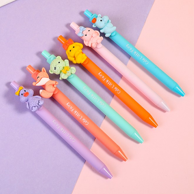 WEIBO Small animal design display package 0.7mm retractable ballpoint pen school students supply roller ball point pen