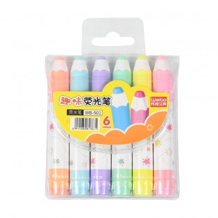 Colors Fluorescent Pen Retro Macaron Art marker Highlighter Pens for Journal Happy Painting Stationery Supplies WB901 6 pcs/set