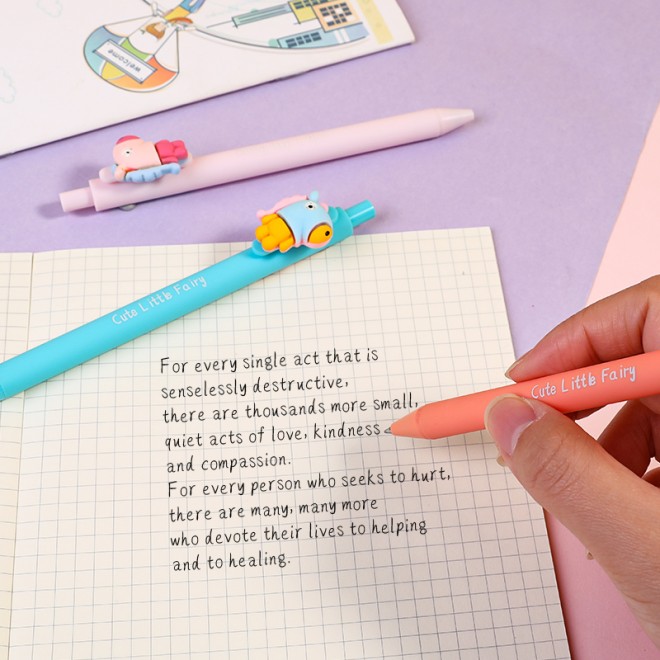WEIBO pony design display package 0.7mm retractable ballpoint pen school students supply roller ball point pen