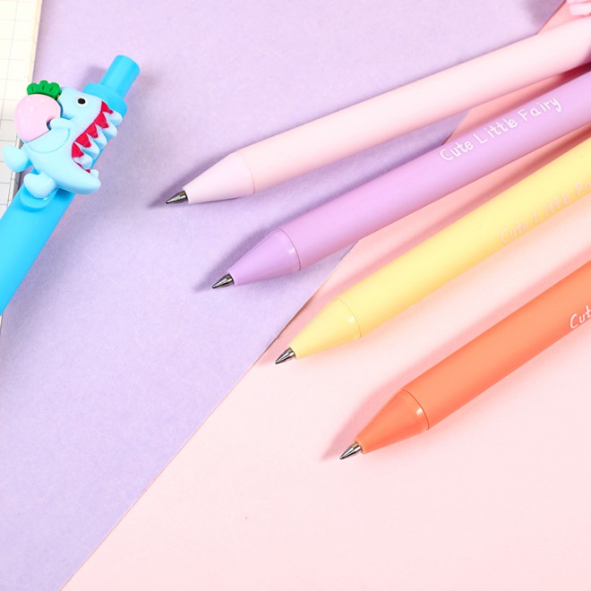 WEIBO Little dinosaur design display package 0.7mm retractable ballpoint pen school students supply roller ball point pen