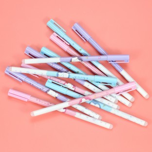 Cartoon 12pcs Pack 0.5mm Blue Cute Erasable Gel Ink Pen Set Rollerball Fine Point Pens For School Student Writing Stationary