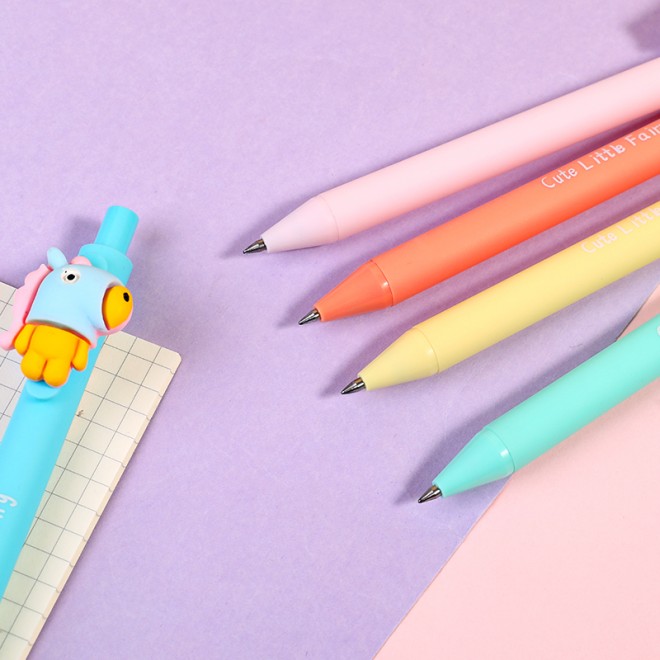 WEIBO pony design display package 0.7mm retractable ballpoint pen school students supply roller ball point pen
