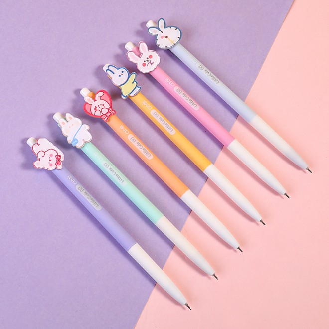 WEIBO Little rabbit design display package 0.7mm retractable ballpoint pen school students supply roller ball point pen