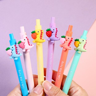 WEIBO Little dinosaur design display package 0.7mm retractable ballpoint pen school students supply roller ball point pen