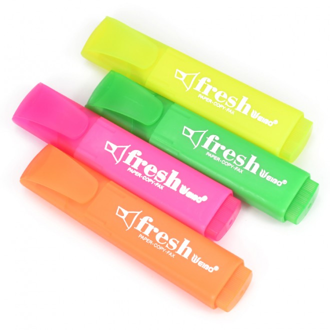 4 Colors Highlighter Pastel Colors Flat Chisel Tip Marker Pen Water Based Quick Dry ink for Extra Long Marking