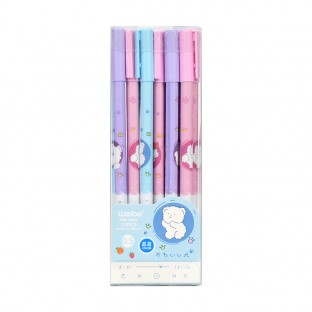 High Quality Cartoon Fine Point Pens 12pcs Pack 0.5mm Blue Plastic Erasable Gel Ink Pen Set For School Student Writing