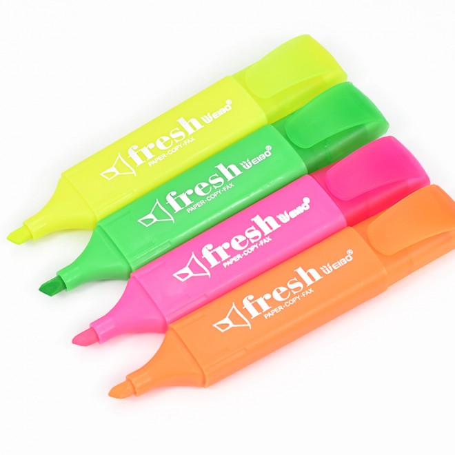 4 Colors Highlighter Pastel Colors Flat Chisel Tip Marker Pen Water Based Quick Dry ink for Extra Long Marking