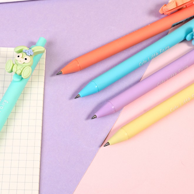 WEIBO Cartoon Rabbit design display package 0.7mm retractable ballpoint pen school students supply roller ball point pen