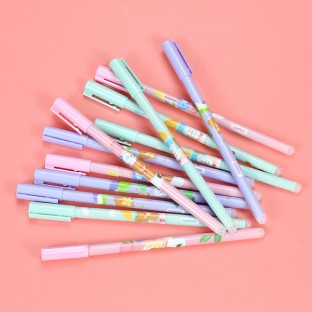 New Cartoon 12pcs Pack 0.5mm Blue Cute Erasable Gel Ink Pen Set Rollerball Fine Point Pens For Back to School Student Writing