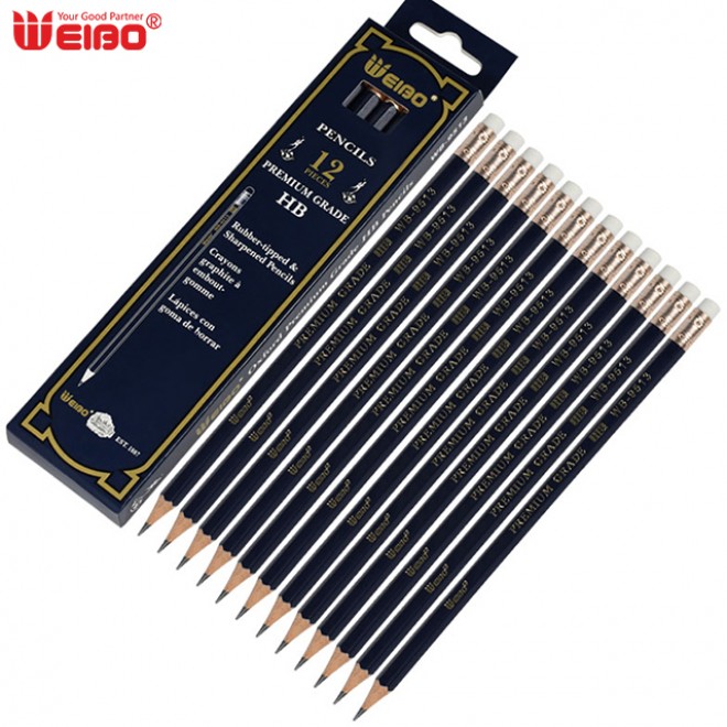 Brand Weibo Cartoon Boxed Pencils 12 Pack Student Writing HB Pencil with Eraser Holiday Prize Gift Wholesale Pencil