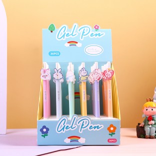 WEIBO Little rabbit design display package 0.7mm retractable ballpoint pen school students supply roller ball point pen