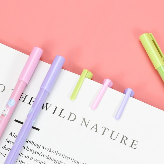 Cartoon 12pcs Pack Wholesale 0.5mm Blue Plastic Erasable Gel Ink Pen Set For School Student Writing Stationary