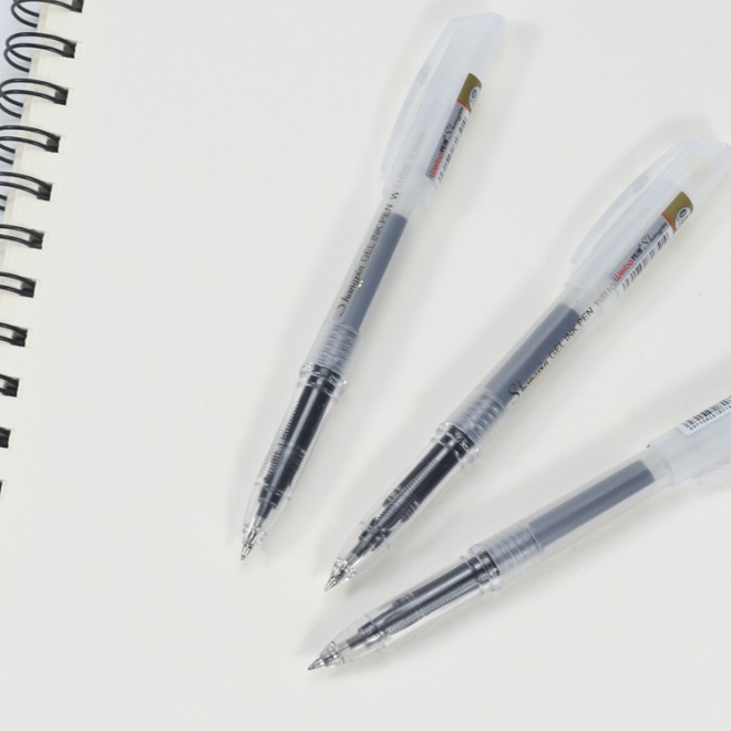 0.5mm 12pcs set Large Capacity Pigment ink Gel Ink Pen Black For Office Writing Signature School Student Homework