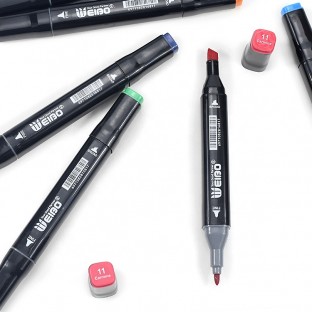 Weibo  Brand Colorful Watercolor Brush Marker Pen for Art Sketch Body OEM Box Logo 30 colors Twin Tip Art Marker Pens