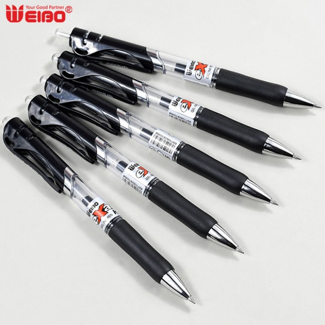 Office school supplies stationery retractable neutral black water-based pen set 0.5 mm replaceable refill customization
