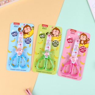 Cartoon Scissors Cute Stationery Cartoon Scissors Student Safety Little Monkey Pattern Scissors New Products Wholesale