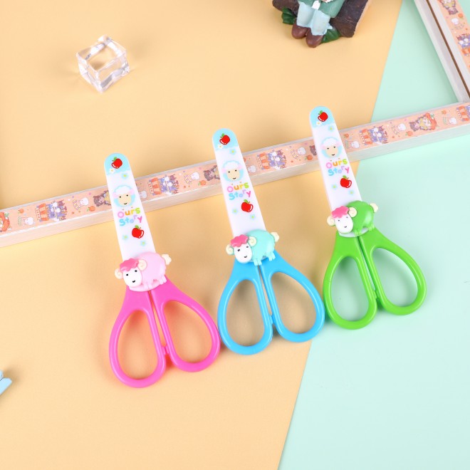 Cartoon Scissors Student Safety Cute Lively Sheep Pattern Scissors New Products Wholesale Plastic Handle