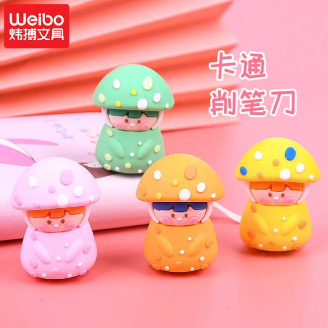 WeiBo fashion cartoon novelty pencil sharpener small cute manual sharpeners children school student stationery pencil sharpener