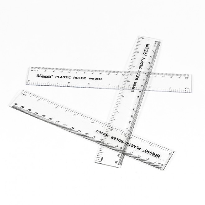 Factory On Sale 20cm Transparent Math Geometry Measurement Tools Long Linear Ruler for School Student Design drawing tool