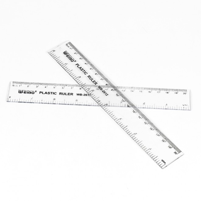 Factory On Sale 20cm Transparent Math Geometry Measurement Tools Long Linear Ruler for School Student Design drawing tool