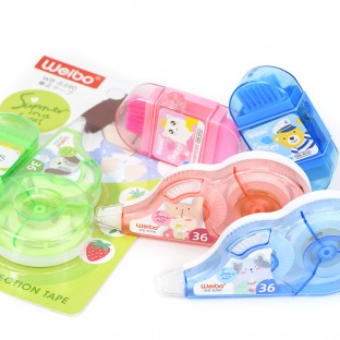 Newest 6m 5mm Correction tape cute Pencil sharpener combination pack For student stationery Error Revision