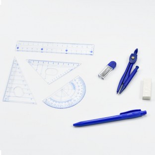 Compass Box Geometry Protractor Drawing Math Eraser Ruler Supply For School Eraser Compasses / Set To Students High Quality