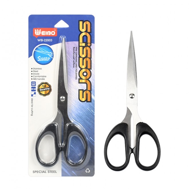 16cm Portable Black Steel Durable Household Scissors Multi-Purpose Cutting School and Office Supplies Sewing Shears