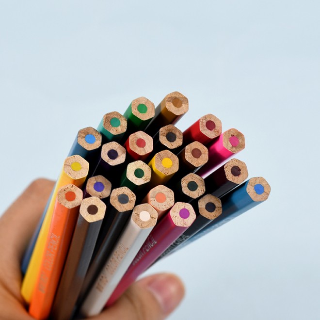 17.5cm Hexagonal 24 pcs colorful wood Colored pencil bulk 24 Color Lead For School Student Children Drawing Painting Stationery