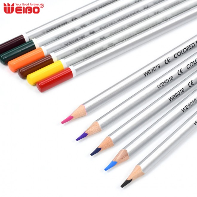 Brand WEIBO Factory sale 12pcs Bulk Set color pencil Smooth Triangle children's for school students Children Kids Drawing